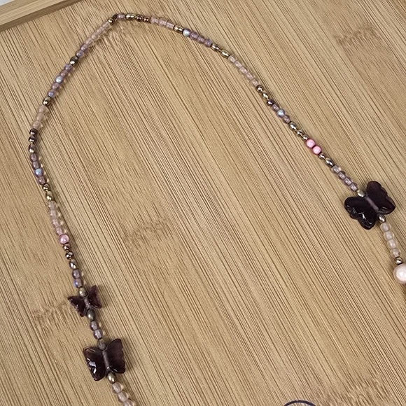 Vintage Pullover Butterfly Bead Necklace - Picture 5 of 12